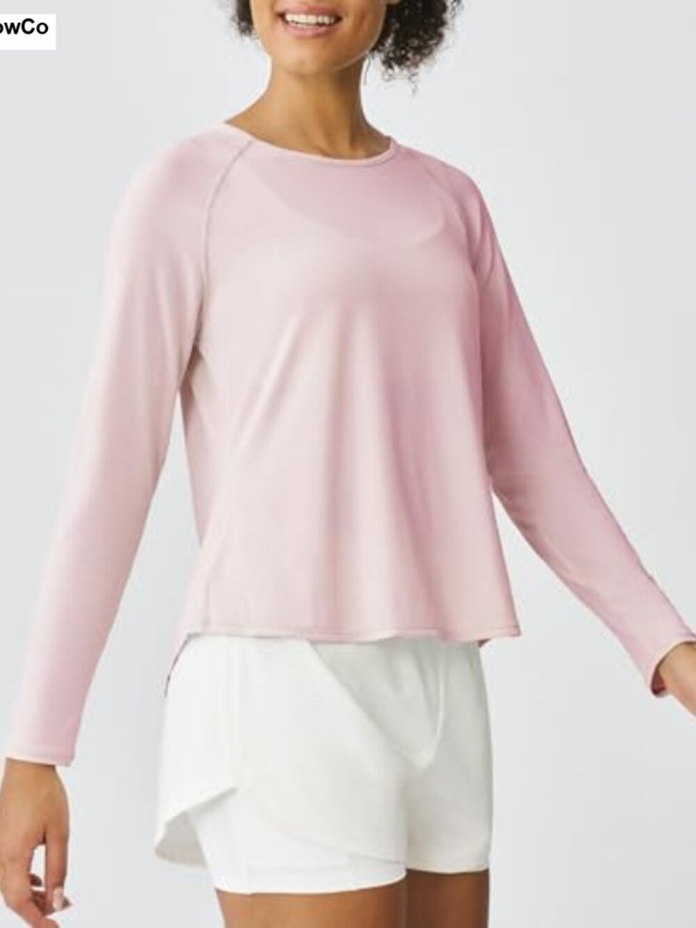 Long Sleeve Open Back Yoga Shirt Lightweight Gym Cover Up - Picture 2 of 5